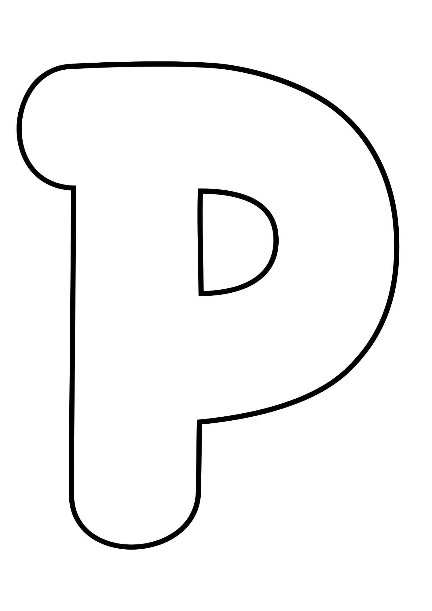 letra p em eva molde