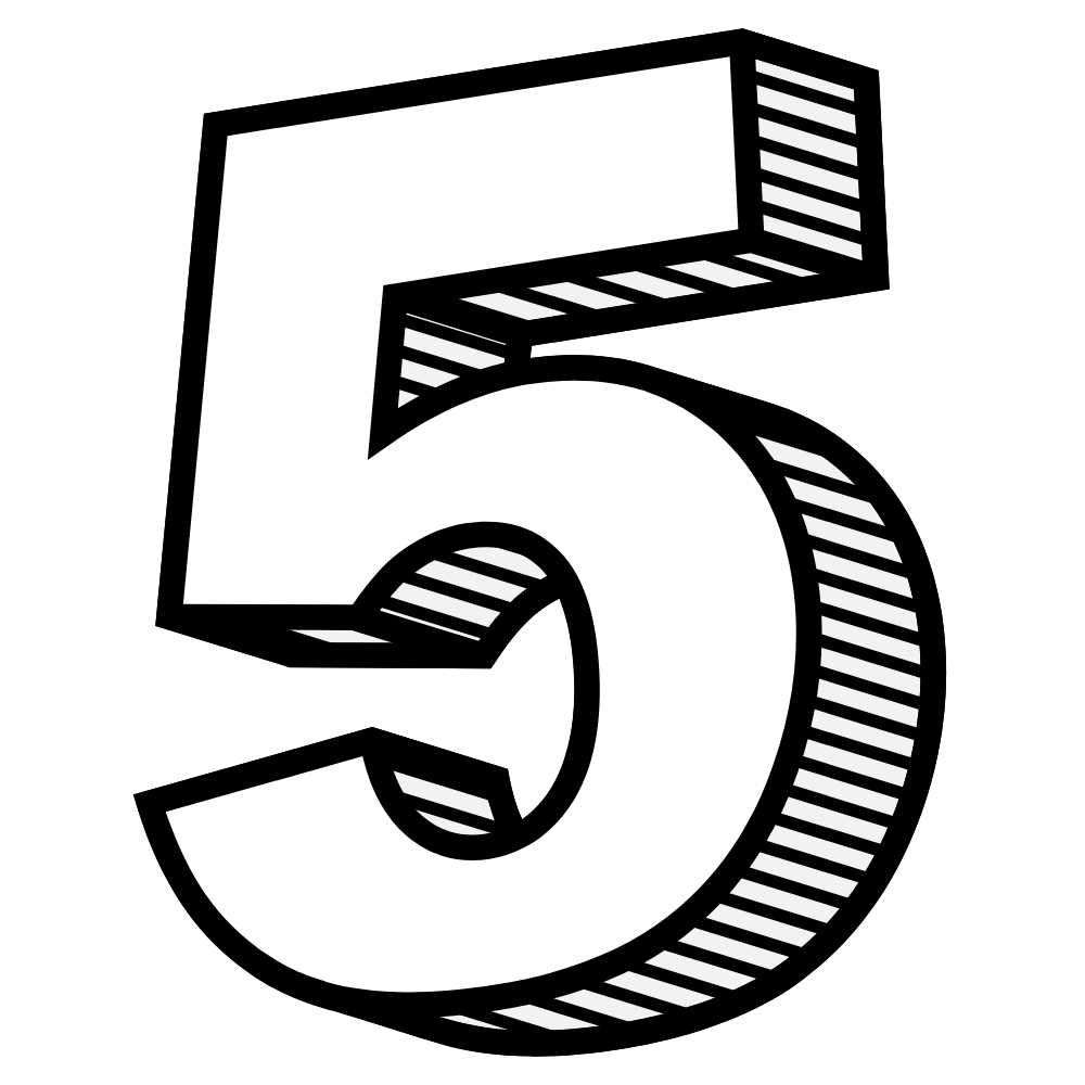 molde do numero 5 grande