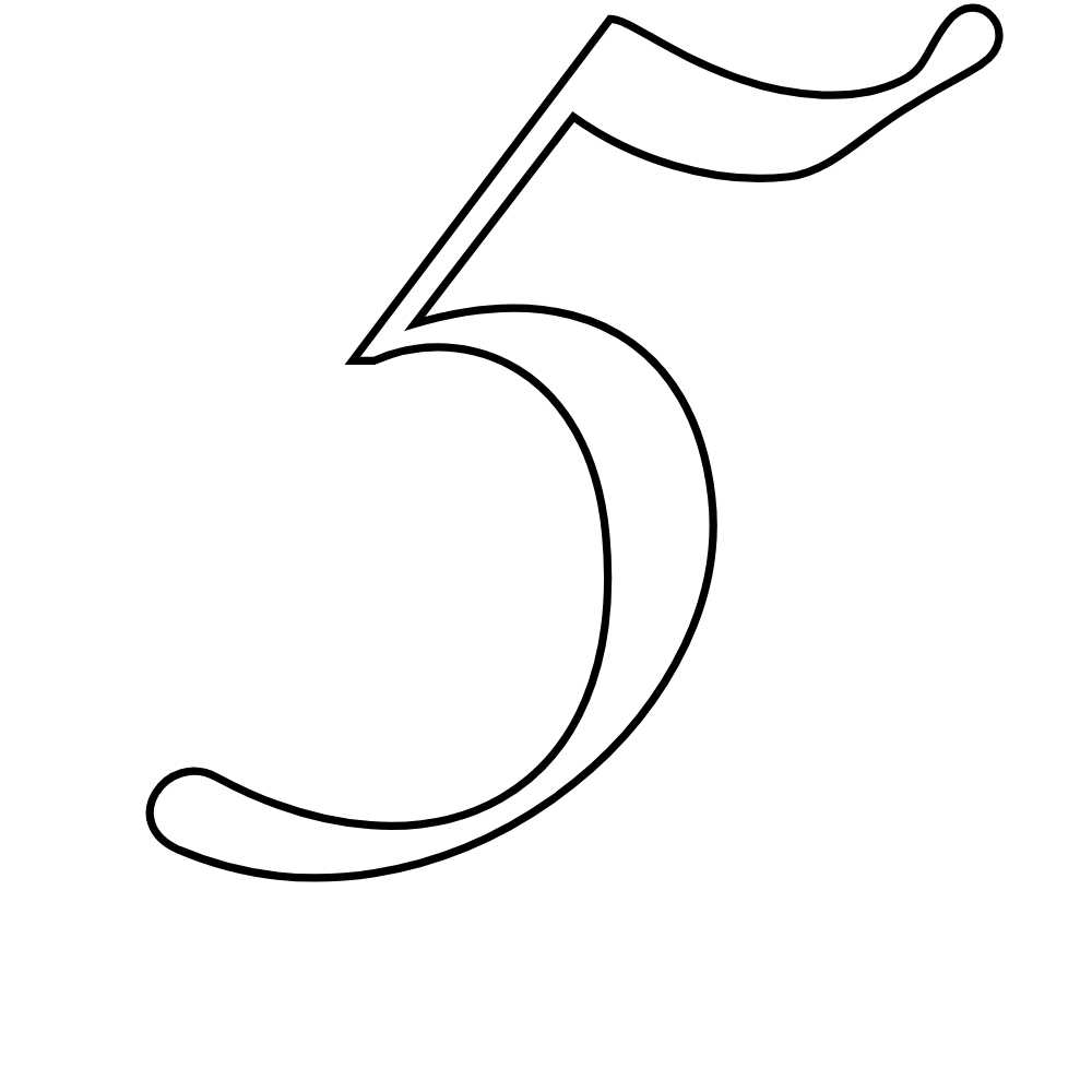 molde do numero 5 cursivo