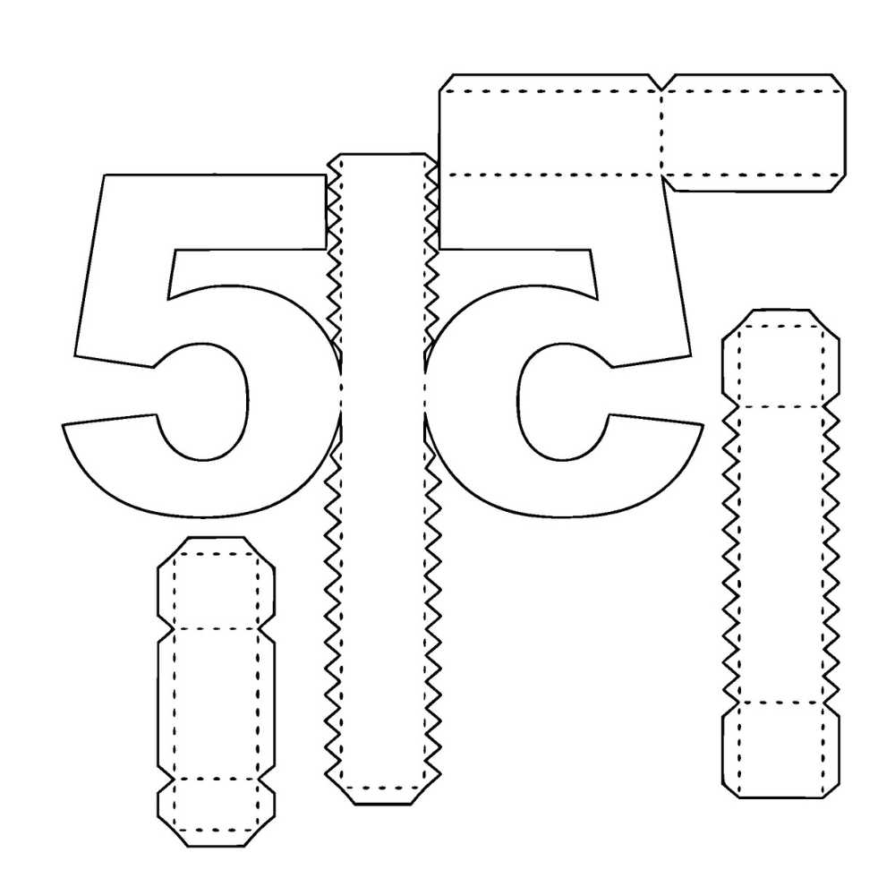 molde do numero 5 3d