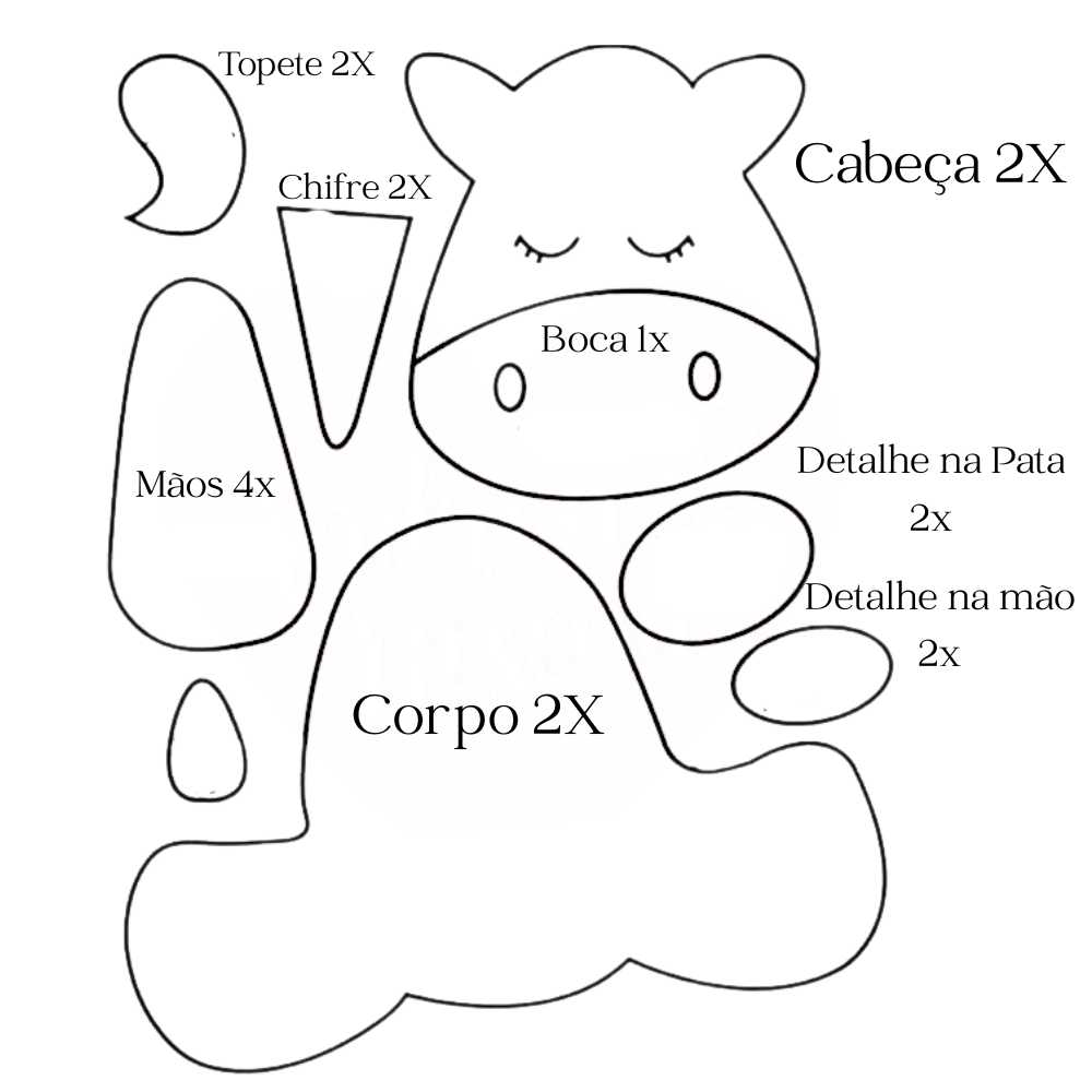 molde de vaca em eva