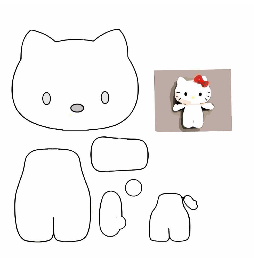 molde hello kitty feltro