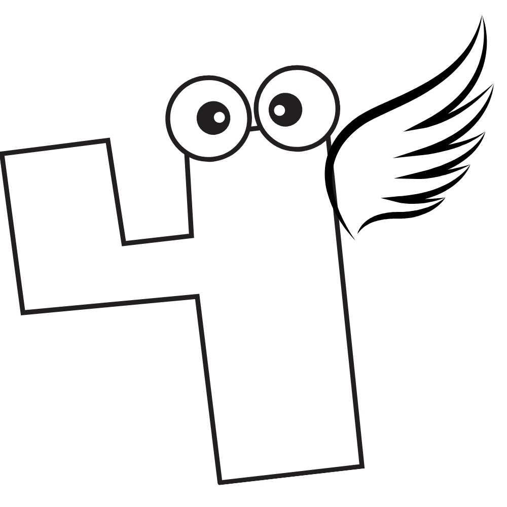 numero 4 para colorir