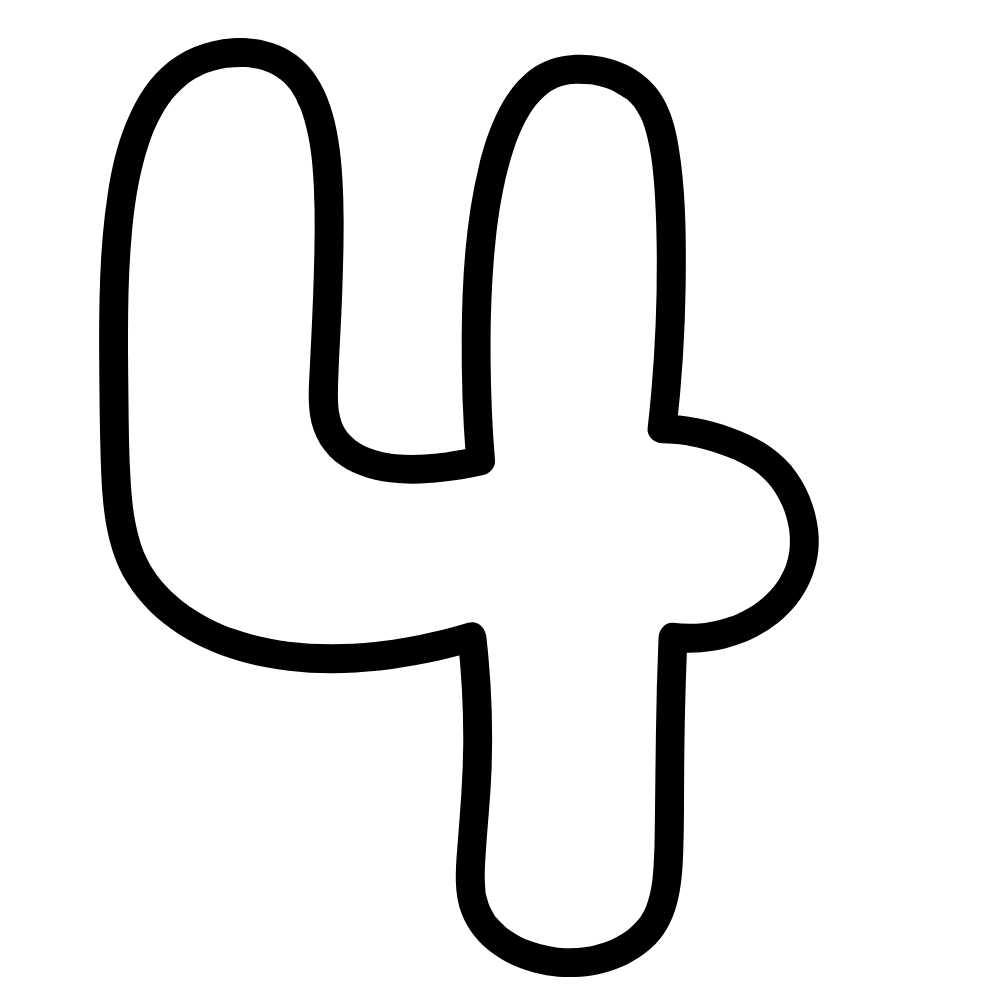 molde do numero 4 grande