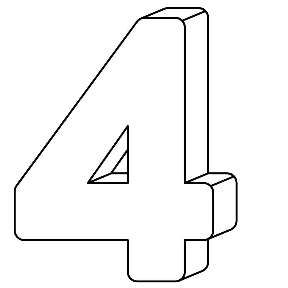 numero 4 3d