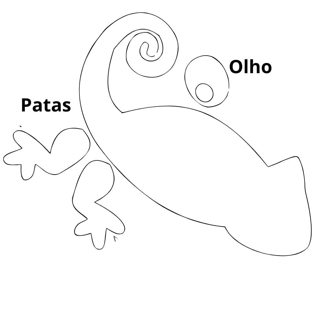 molde camaleão para imprimir