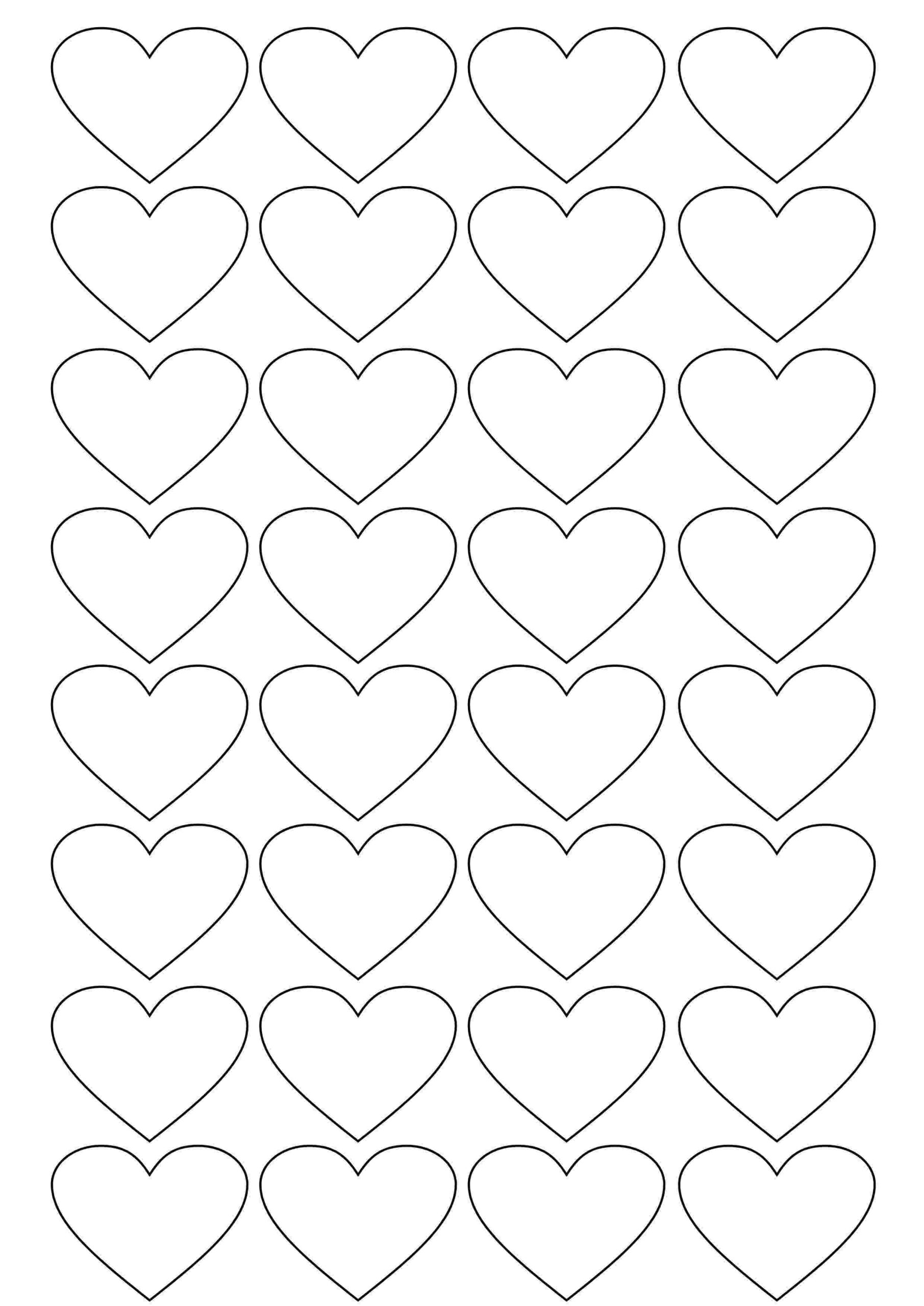 molde coração pequeno imprimir