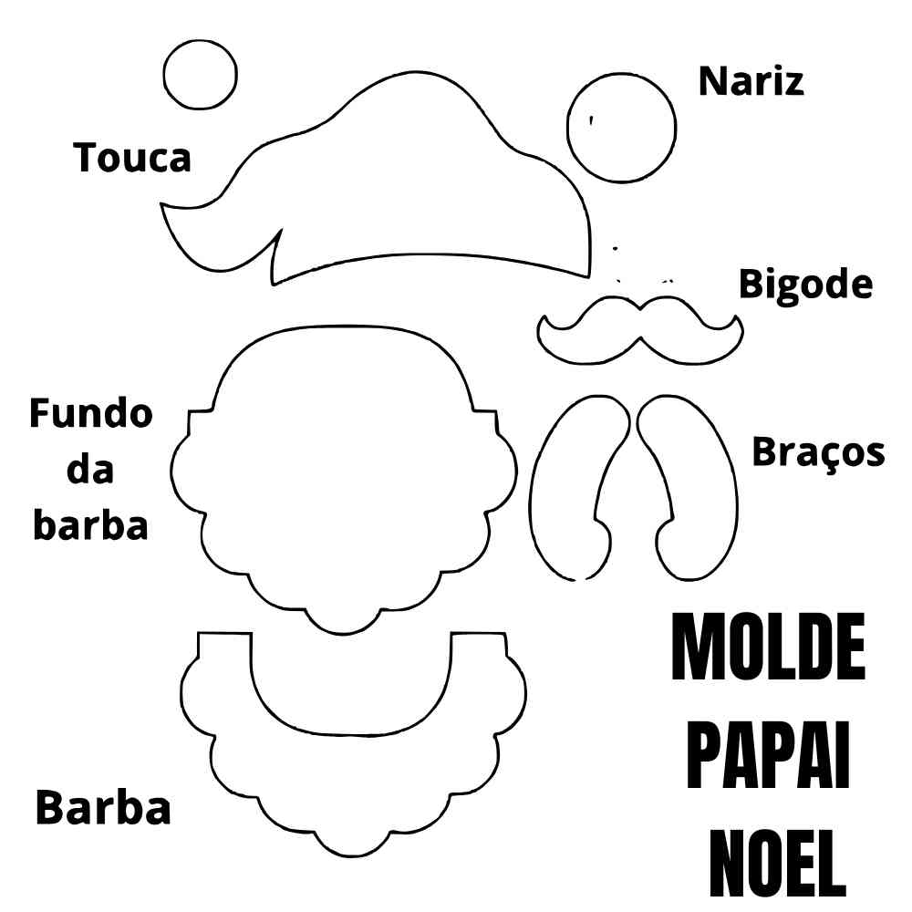 molde de papai noel para imprimir em feltro