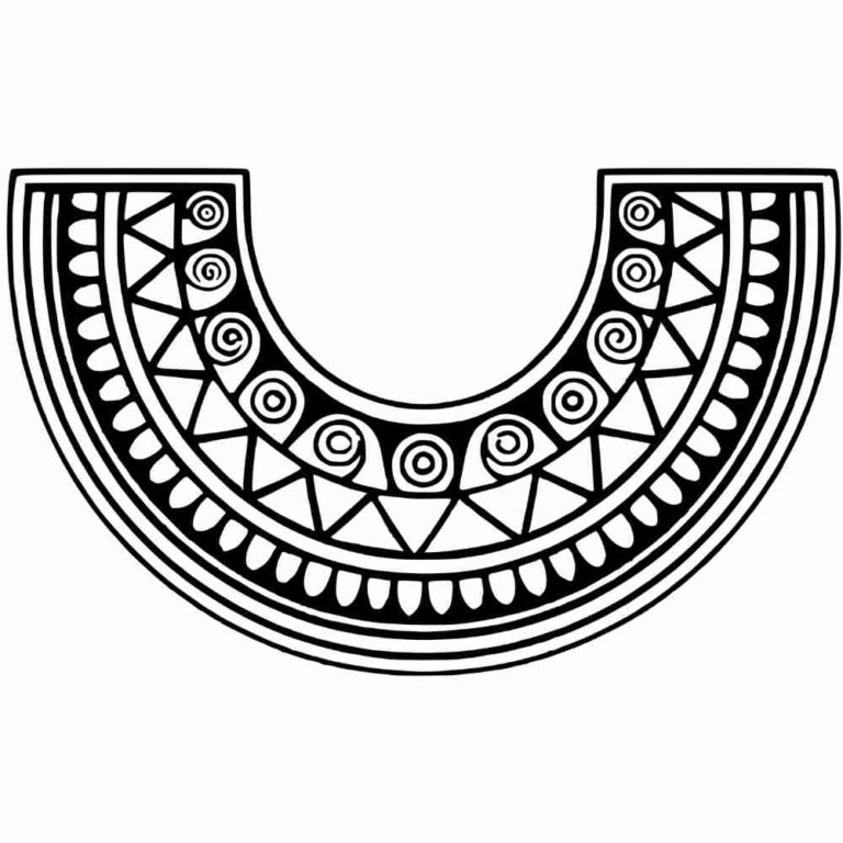 Colar africano para colorir e imprimir - Artesanato Passo a Passo!