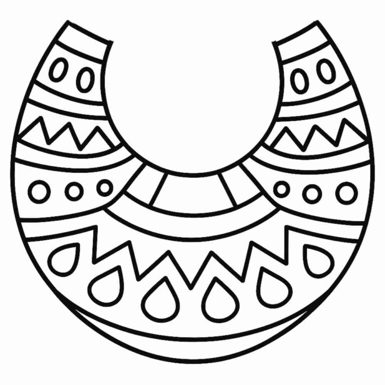 Colar africano para colorir e imprimir - Artesanato Passo a Passo!