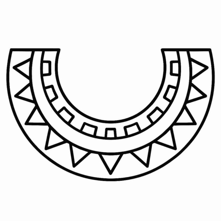 Colar africano para colorir e imprimir - Artesanato Passo a Passo!