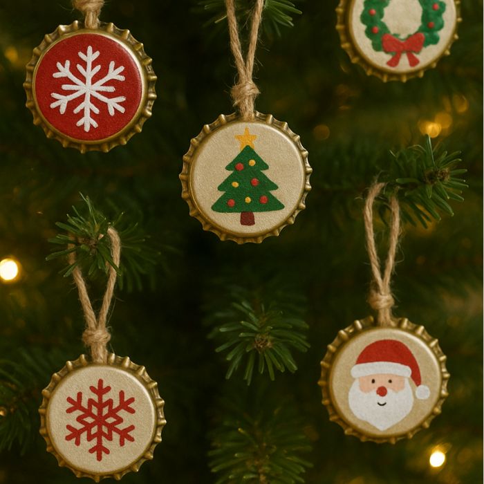 tampinhas de garrafas natalinas