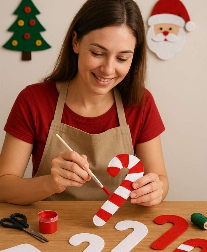 como fazer bengala de natal passo a passo