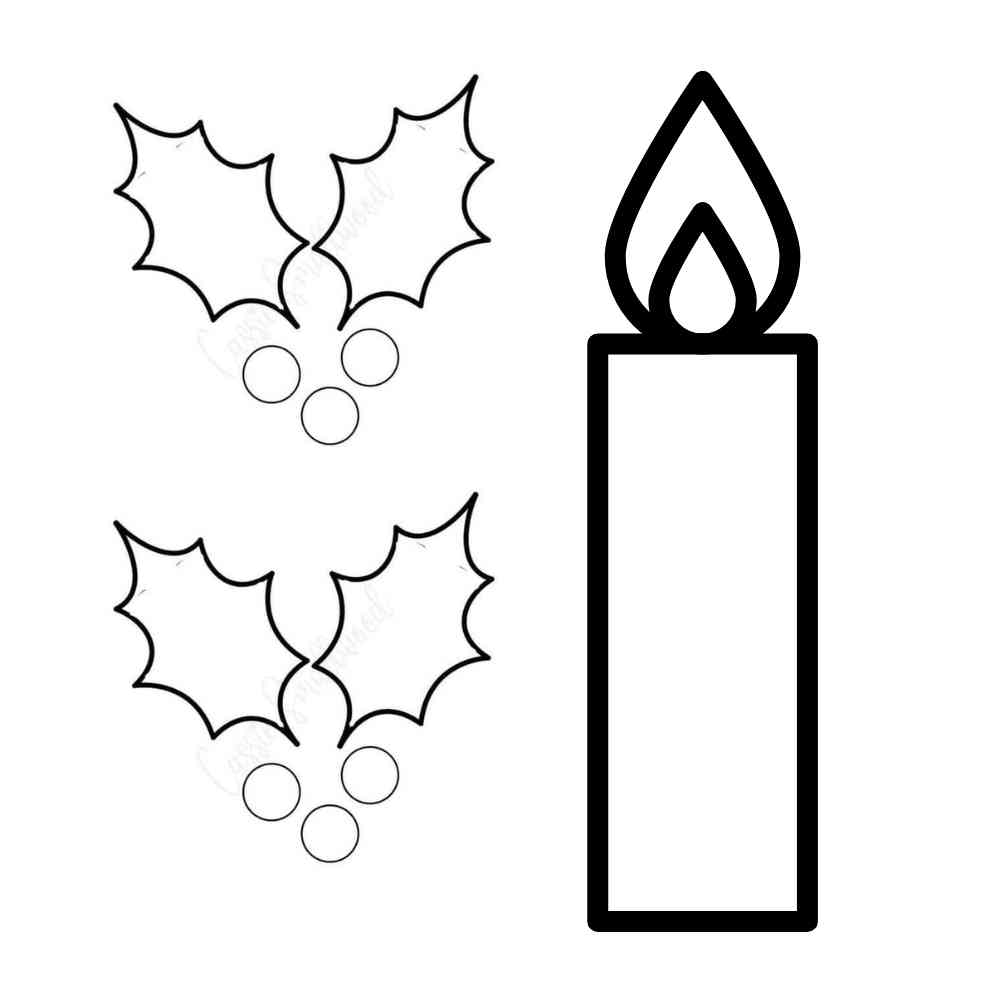 molde vela natal colorir