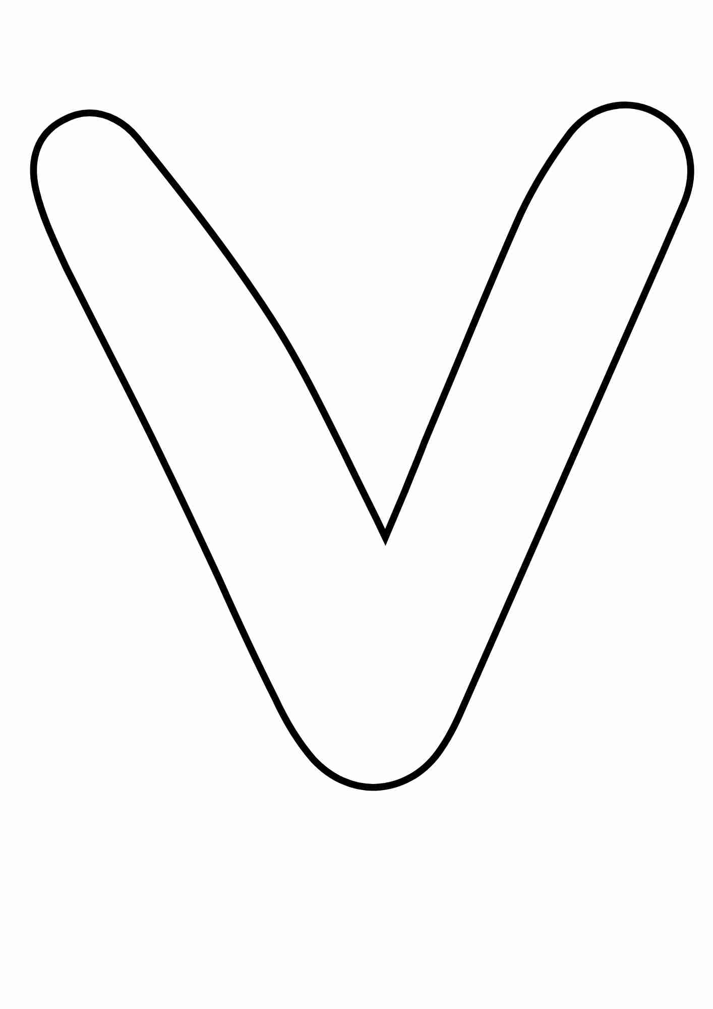 molde letra v imprimir