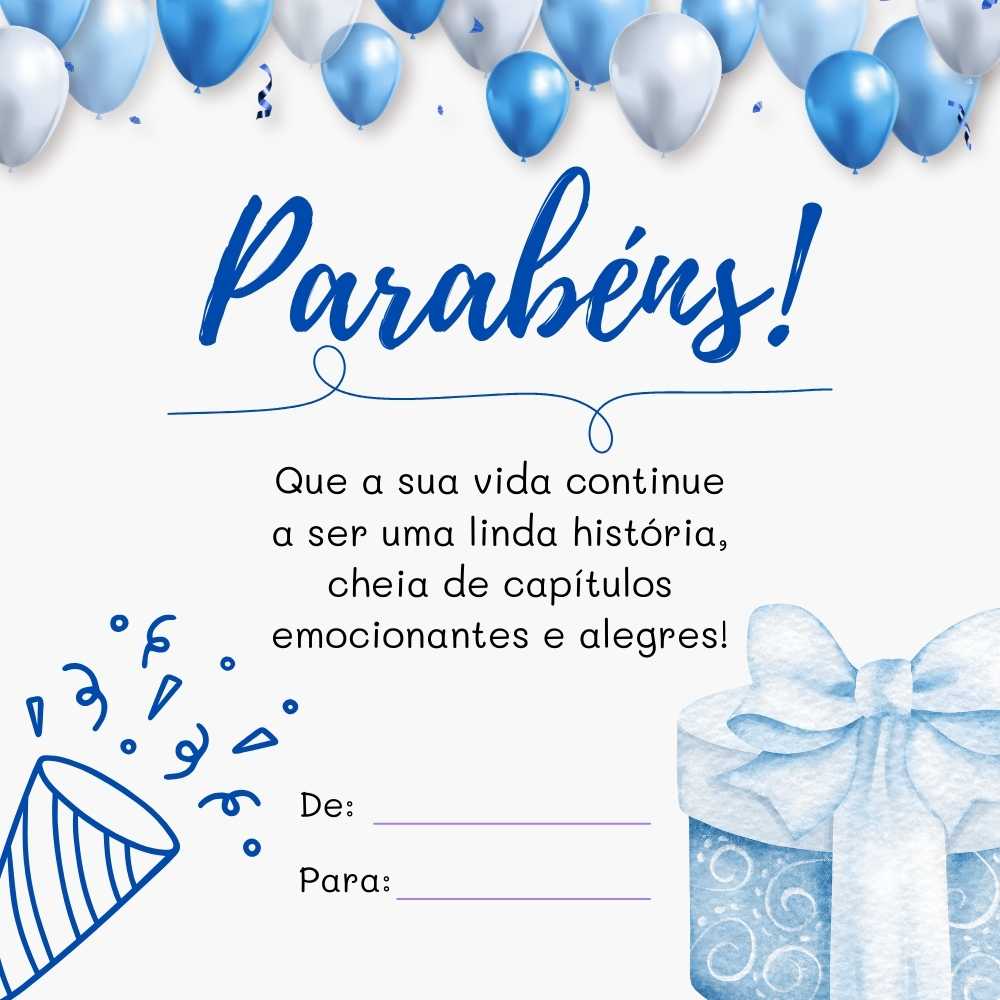 Cartão de aniversário para imprimir grande