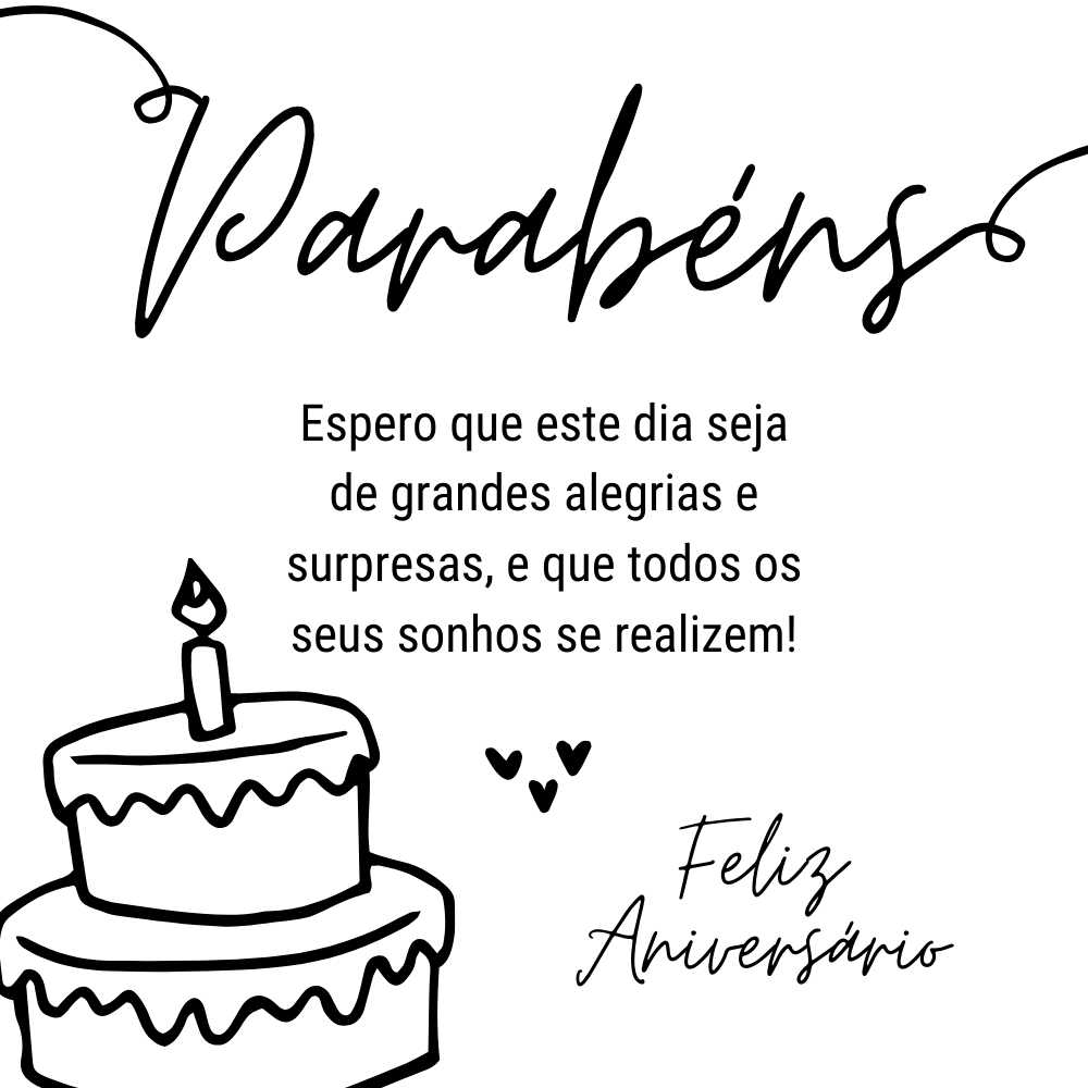 Cartão de aniversário para imprimir e colorir