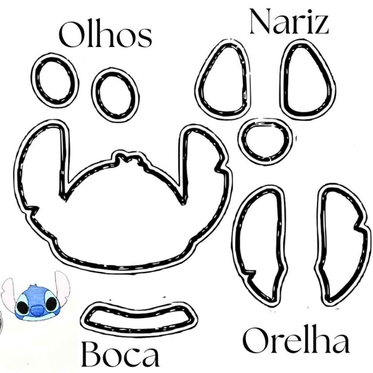 Molde do Stitch para imprimir - Artesanato Passo a Passo!