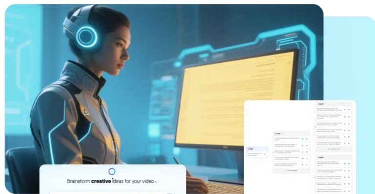 mulher criando um video
