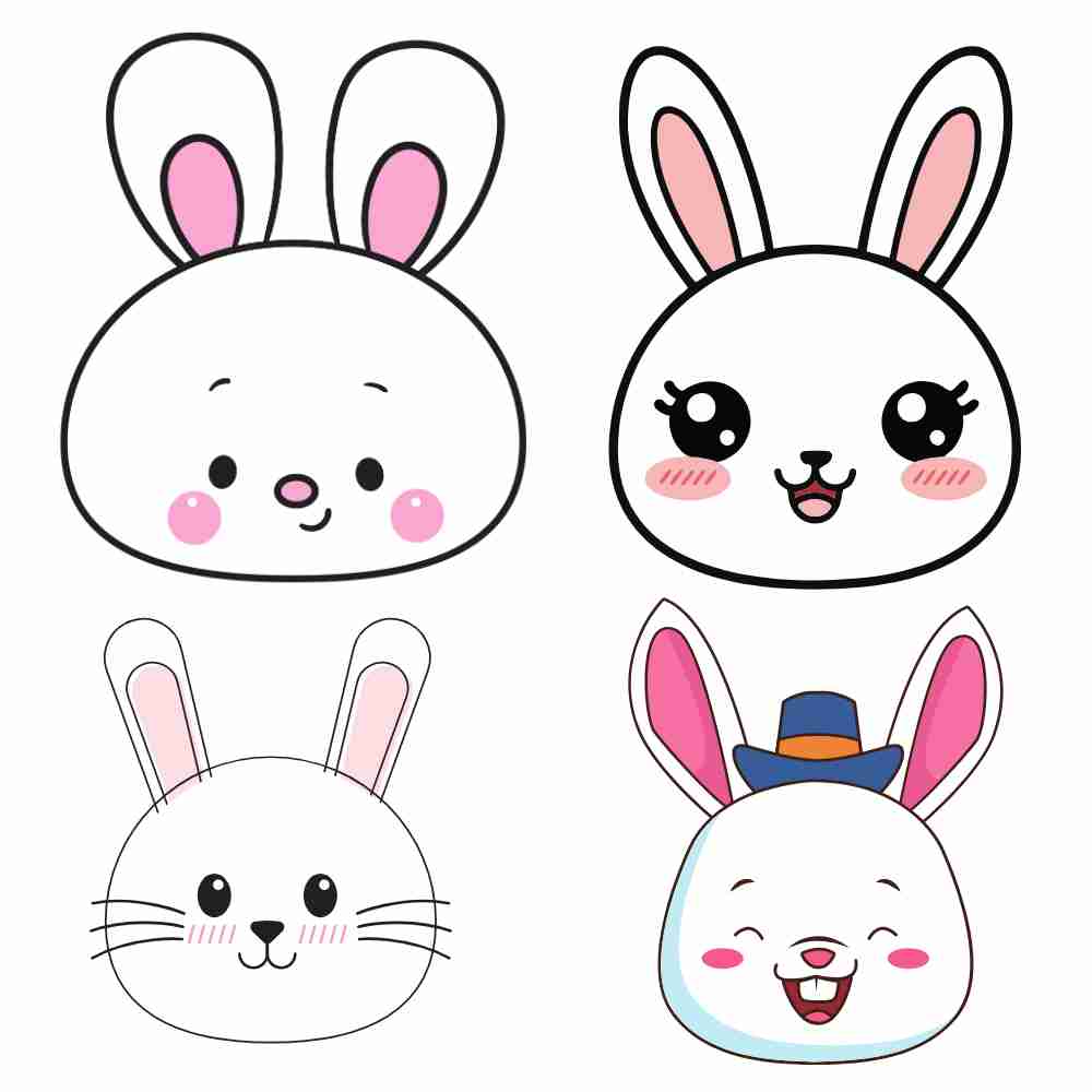 carinha de coelho colorido