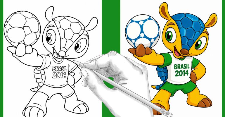 como desenhar o fuleco passo a passo