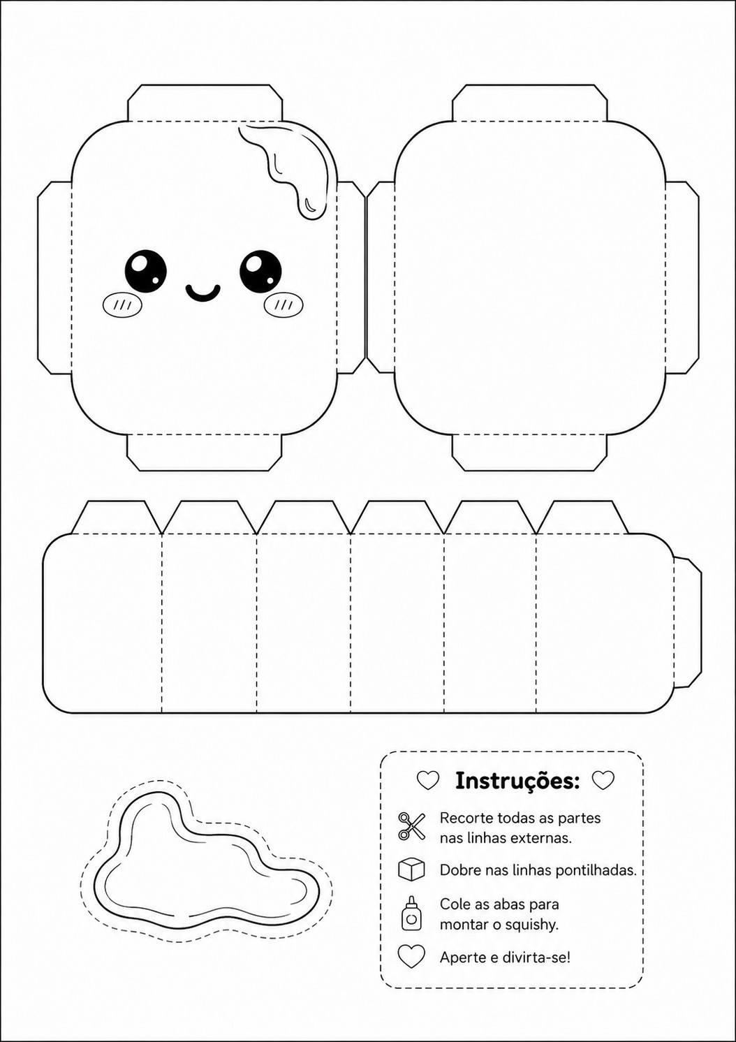 Squishy de manteiga para imprimir e colorir