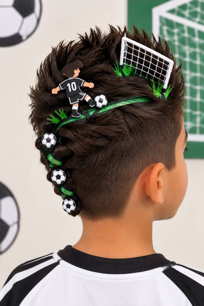 Cabelo maluco com várias bolas