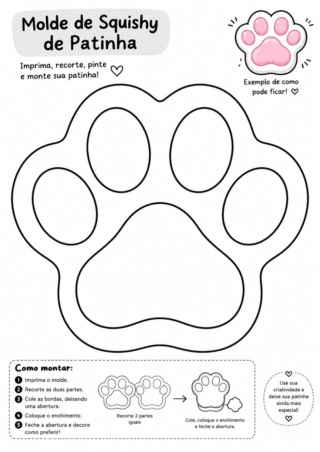Molde de squishy de patinha