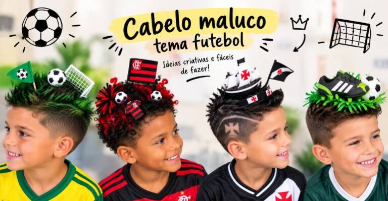 cabelo maluco tema futebol
